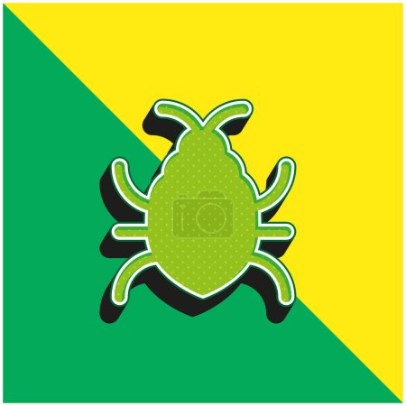 Big Bug verde y amarillo moderno vector 3d icono del logotipo