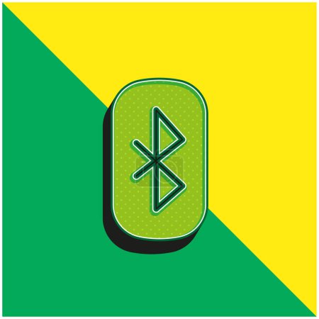 Ilustración de Bluetooth verde y amarillo moderno vector 3d icono del logotipo - Imagen libre de derechos