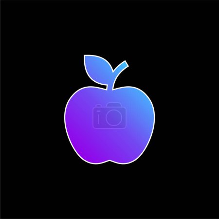 Icono de vector de degradado azul manzana