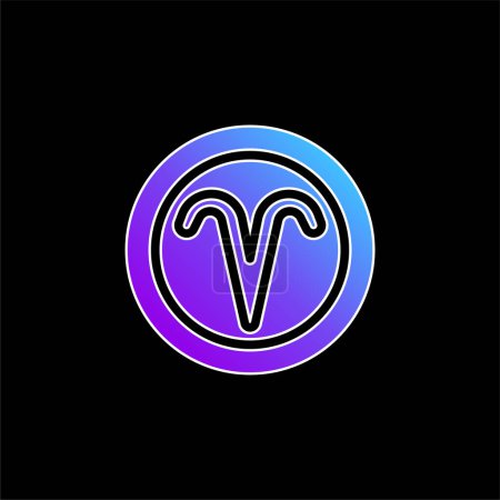 Aries azul icono de vector gradiente