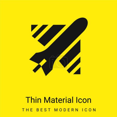 Airplane minimal bright yellow material icon