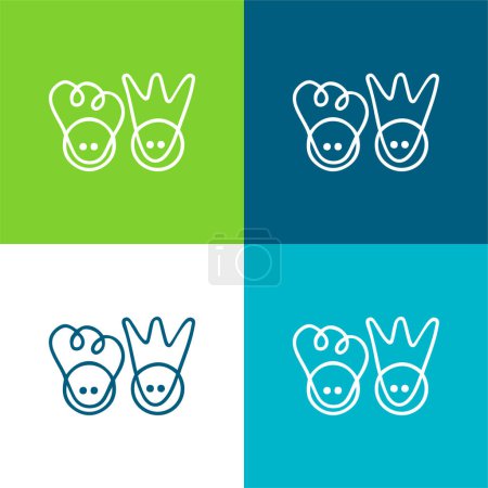 Anuncios Scuttlepad Logo Plano conjunto de iconos mínimo de cuatro colores
