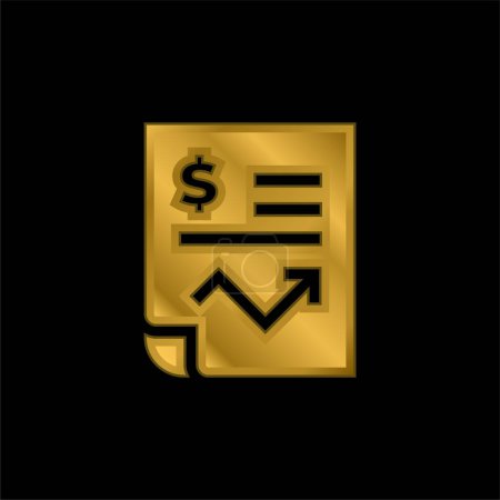 Contabilidad chapado en oro icono metálico o logo vector