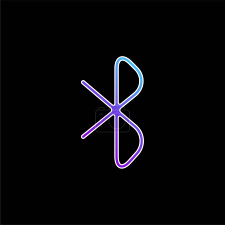 Ilustración de Bluetooth símbolo azul gradiente icono de vector - Imagen libre de derechos