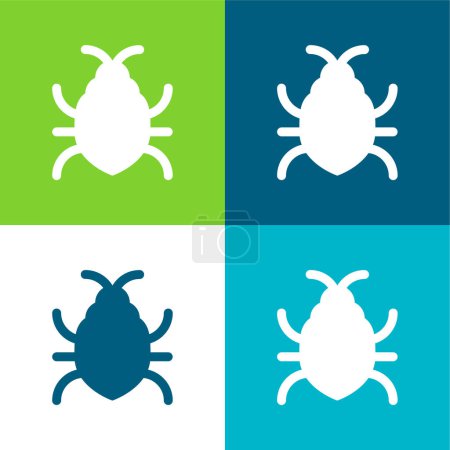 Big Bug Flat Minimal Icon Set mit vier Farben