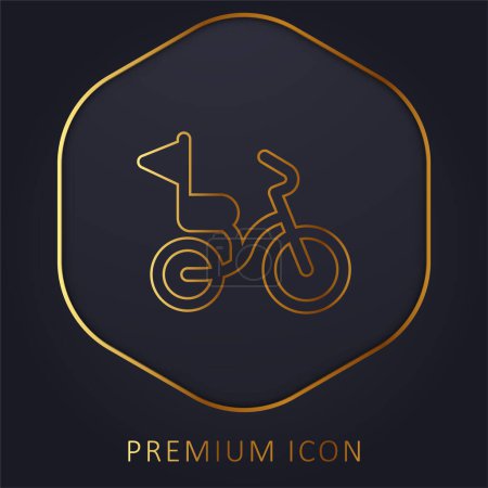 Bicicleta línea de oro logotipo premium o icono