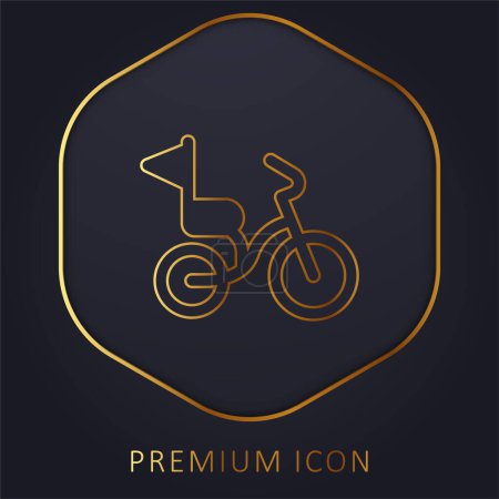 Bicycle golden line premium logo or icon