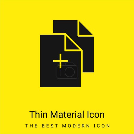 Añadir Documentos mínimo material amarillo brillante icono