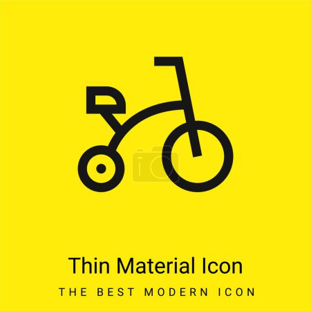 Illustration for Bicycle minimal bright yellow material icon - Royalty Free Image