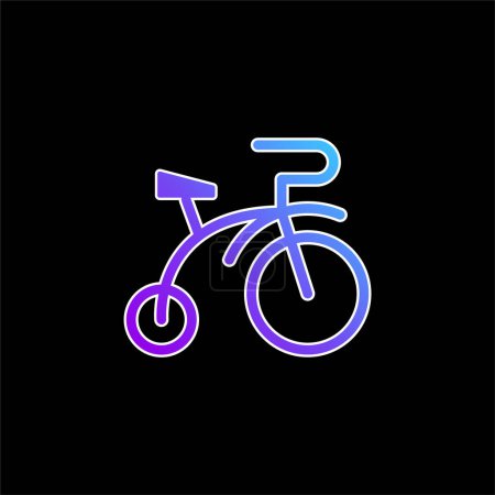 Bicicleta azul degradado icono del vector