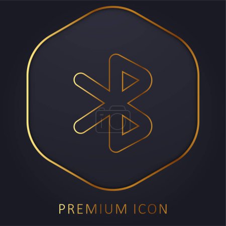 Ilustración de Símbolo Bluetooth línea dorada logotipo premium o icono - Imagen libre de derechos