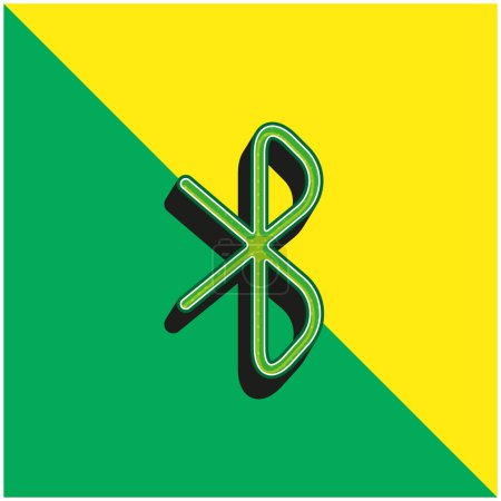 Ilustración de Bluetooth Símbolo verde y amarillo moderno vector 3d icono logotipo - Imagen libre de derechos