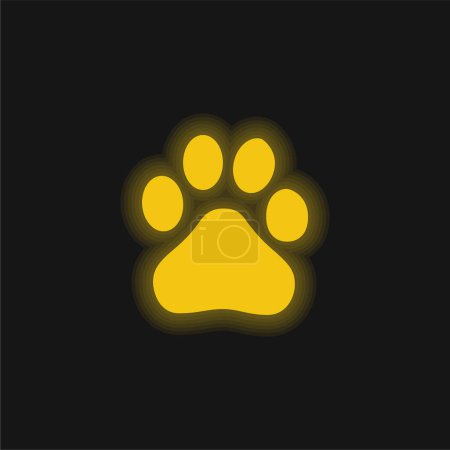 Illustration for Baidu yellow glowing neon icon - Royalty Free Image