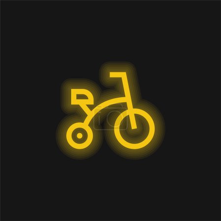 Illustration for Bicycle yellow glowing neon icon - Royalty Free Image