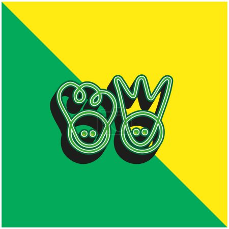 Anuncios Scuttlepad Logo verde y amarillo moderno vector 3d icono logo