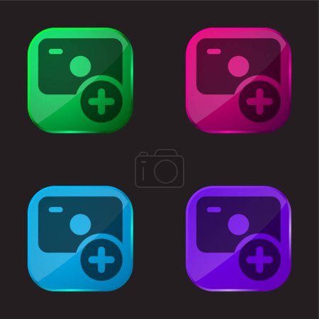 Add four color glass button icon