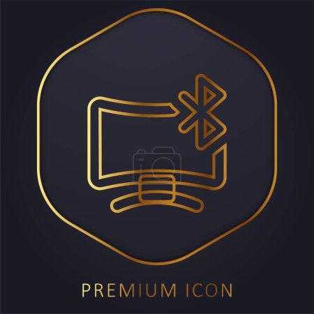 Ilustración de Logo o icono de la línea dorada Bluetooth - Imagen libre de derechos