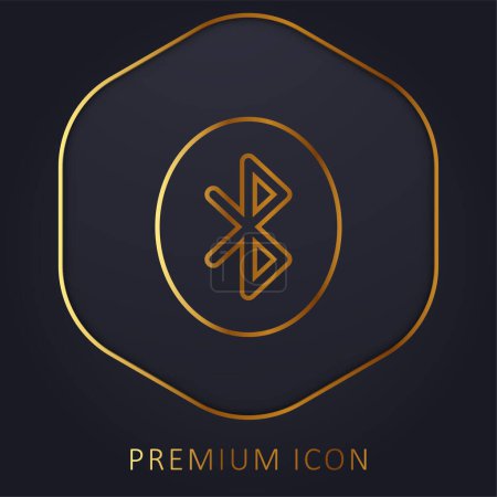 Ilustración de Logo o icono de la línea dorada Bluetooth - Imagen libre de derechos