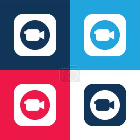 Apple blue und red four color minimal icon set