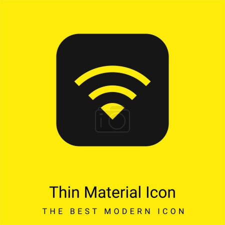 Ilustración de Apple mínimo icono de material amarillo brillante - Imagen libre de derechos