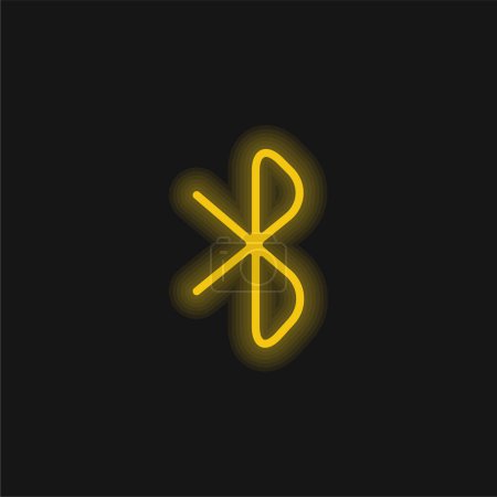 Ilustración de Bluetooth Símbolo amarillo brillante icono de neón - Imagen libre de derechos