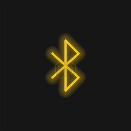 Ilustración de Bluetooth amarillo brillante icono de neón - Imagen libre de derechos