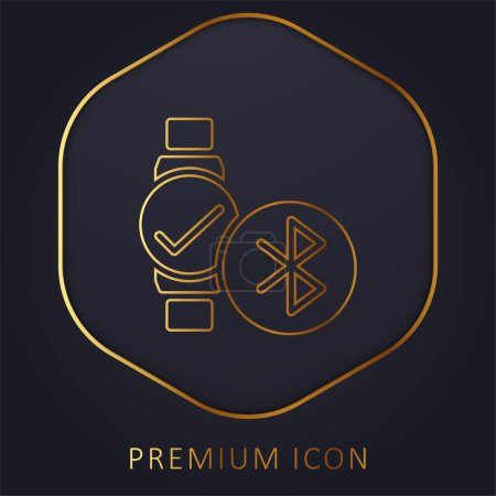 Ilustración de Logo o icono de la línea dorada Bluetooth - Imagen libre de derechos