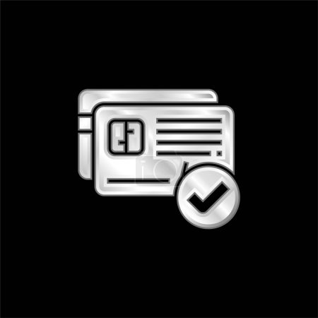 Aceptar plateado icono metálico