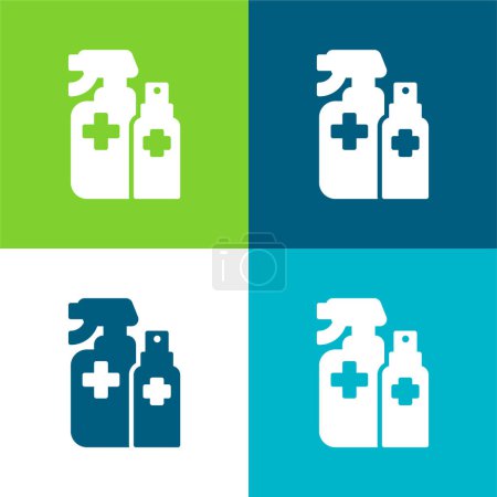 Illustration for Alcohol Flat four color minimal icon set - Royalty Free Image