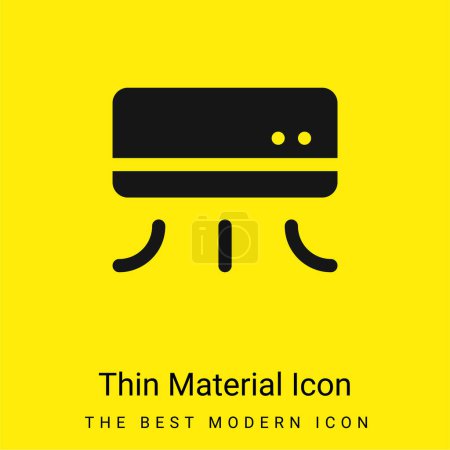Aire acondicionado mínimo icono de material amarillo brillante