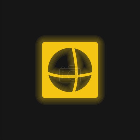 Anuncios del mundo Logo amarillo brillante icono de neón