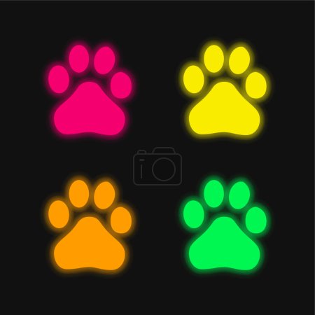 Illustration for Baidu four color glowing neon vector icon - Royalty Free Image