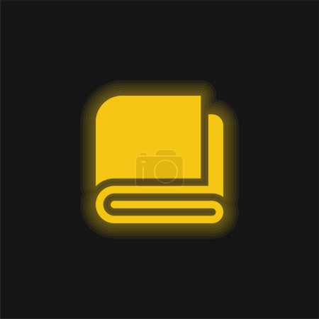 Blanket yellow glowing neon icon