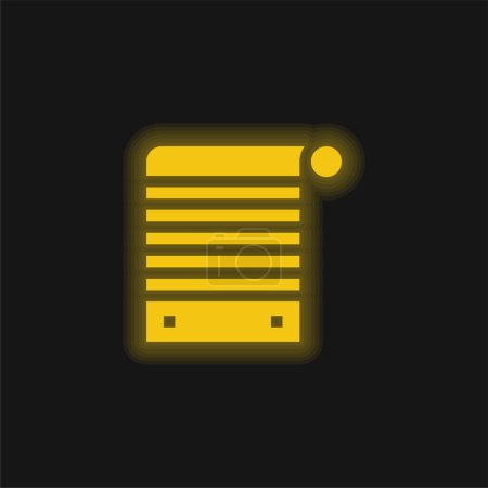 Icono de neón brillante amarillo ciego