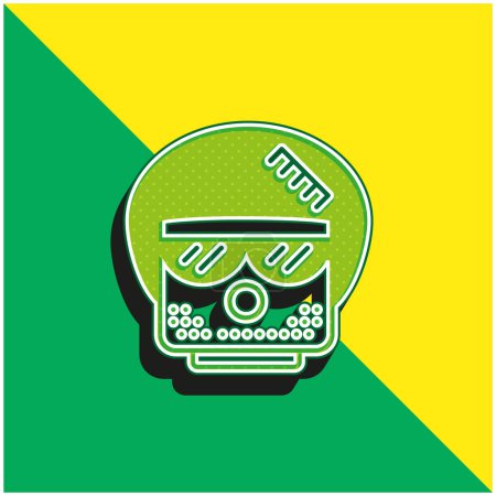 Afro verde y amarillo moderno logotipo del icono del vector 3d
