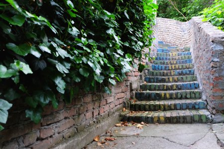 Photo for Colorful old brick staircase in Zemun,Serbia - Royalty Free Image