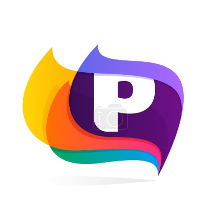 Letra P logo en pluma o banderas icono
.