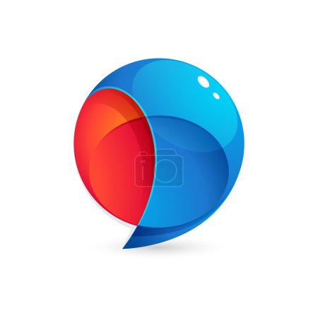 Ilustración de Esfera Speech Bubble logo, elemento de plantilla de diseño vectorial - Imagen libre de derechos