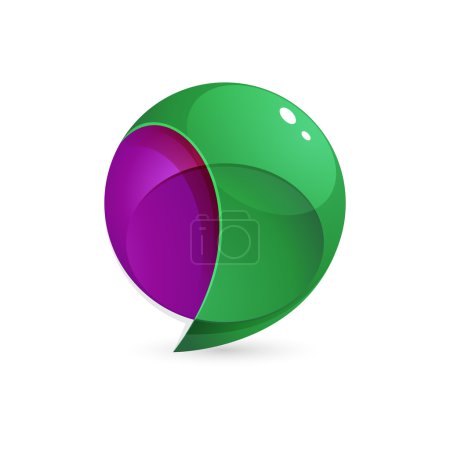 Ilustración de Esfera Speech Bubble logo, elemento de plantilla de diseño vectorial - Imagen libre de derechos