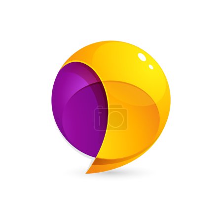 Ilustración de Esfera Speech Bubble logo, elemento de plantilla de diseño vectorial - Imagen libre de derechos