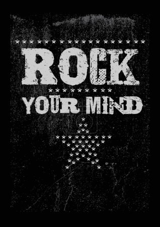 Illustration for Rock print with slogan and metal studs on print in vector - Royalty Free Image