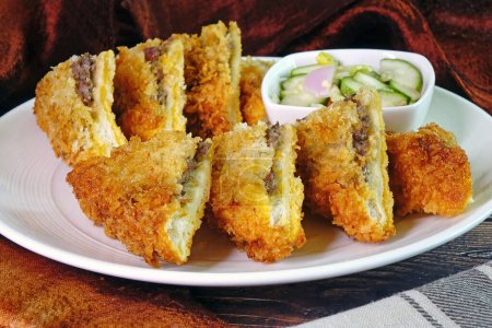 Deep fried minced pork toast