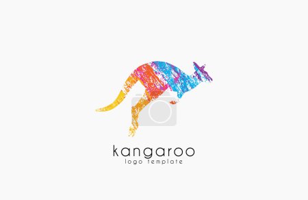 Logo de canguro. Diseño del logotipo de Australia. Logo animal. Logo creativo. Logo Naturaleza
