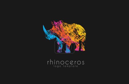 Illustration for Rhino logo, Animal logo,Animal logo collection,Elements for brand identity, creative logo - Royalty Free Image