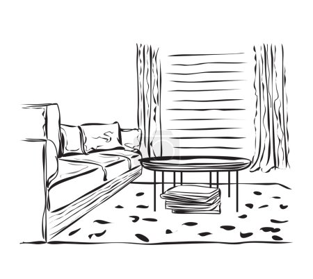 Diseño de boceto interior vectorial
