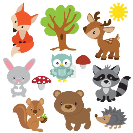 Ilustración vectorial del bosque
