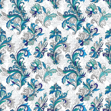 Doodle coloré motif floral pastel main dessiner sans couture 