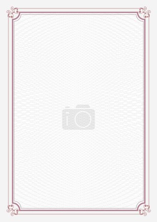 Frontera roja vertical A4 tamaño certificado papel retro fondo
