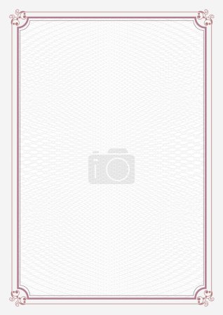 Photo for Vertical red border A4 size certificate grunge retro paper background - Royalty Free Image