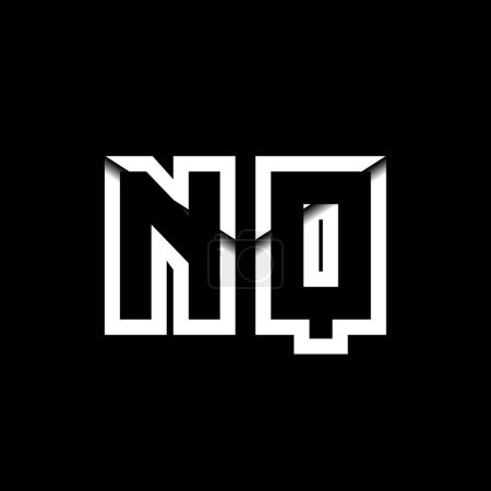 Ilustración de NQ Monograma Logo carta mensaje sobre icono forma estilo plantilla vector - Imagen libre de derechos